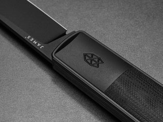 The bolster of the Wayland classic Barlow EDC folding slip joint pocket knife in all black.