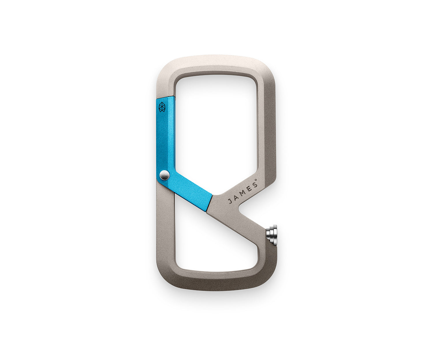 The Mehlville EDC keychain carabiner in coyote tan and desert sky.