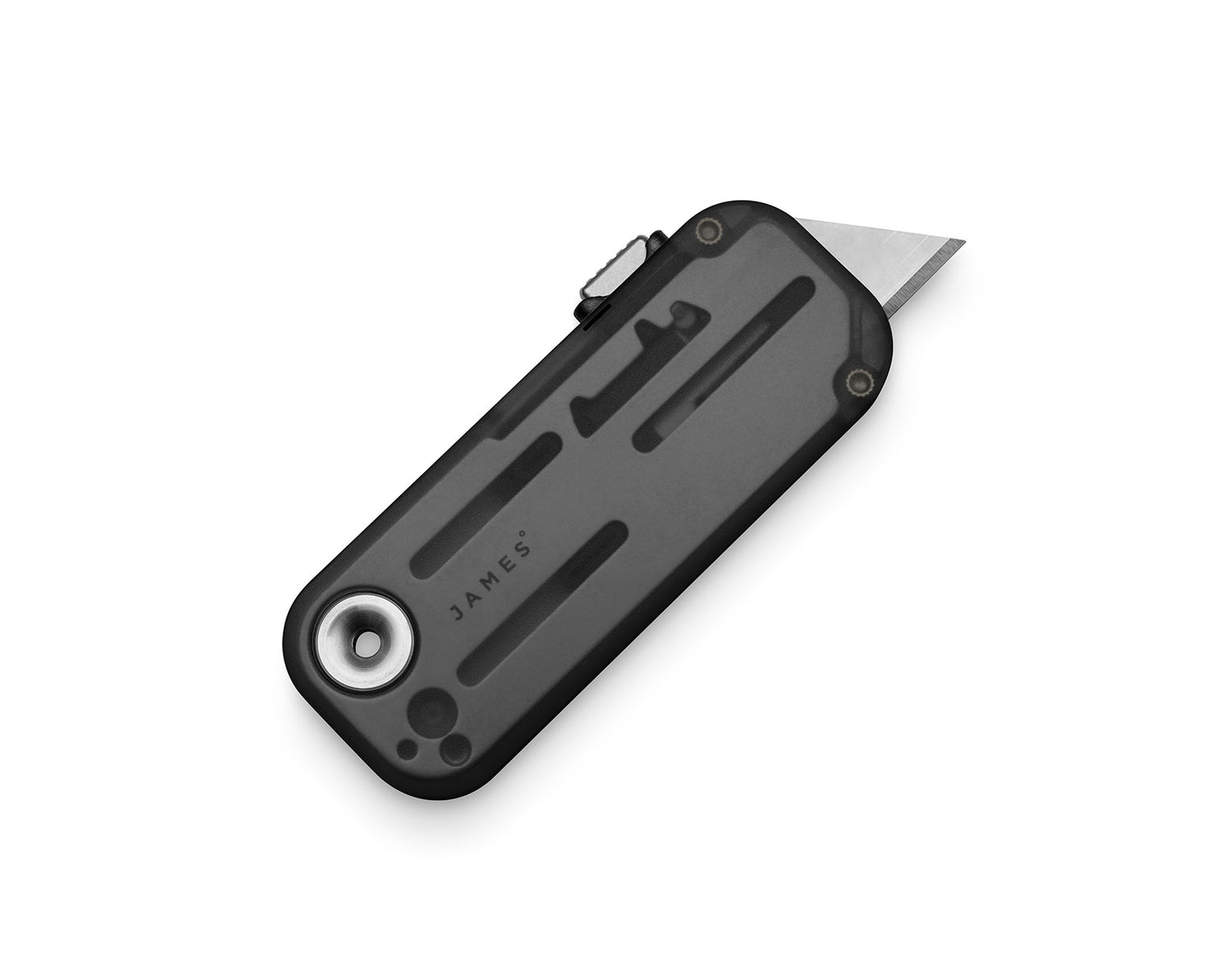 The Palmer clear EDC utility box cutter knife in charcoal.