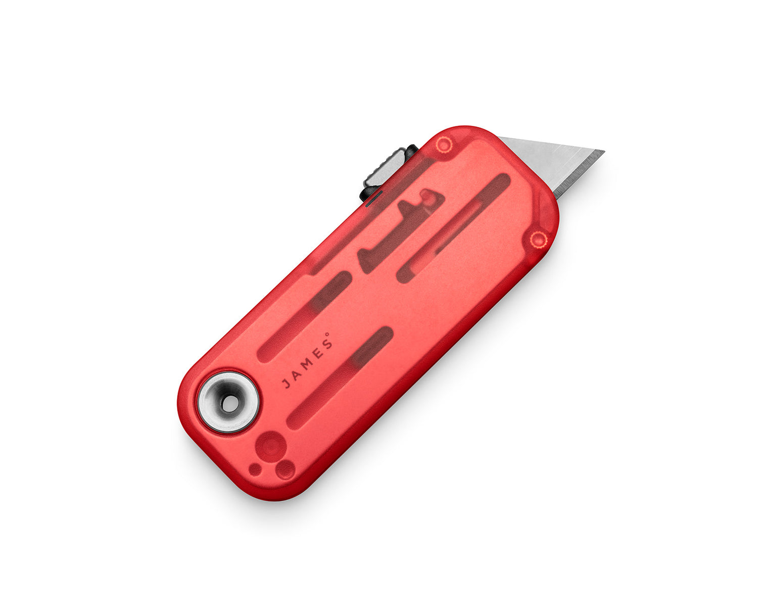 The Palmer Clear EDC utility box cutter knife in coral.