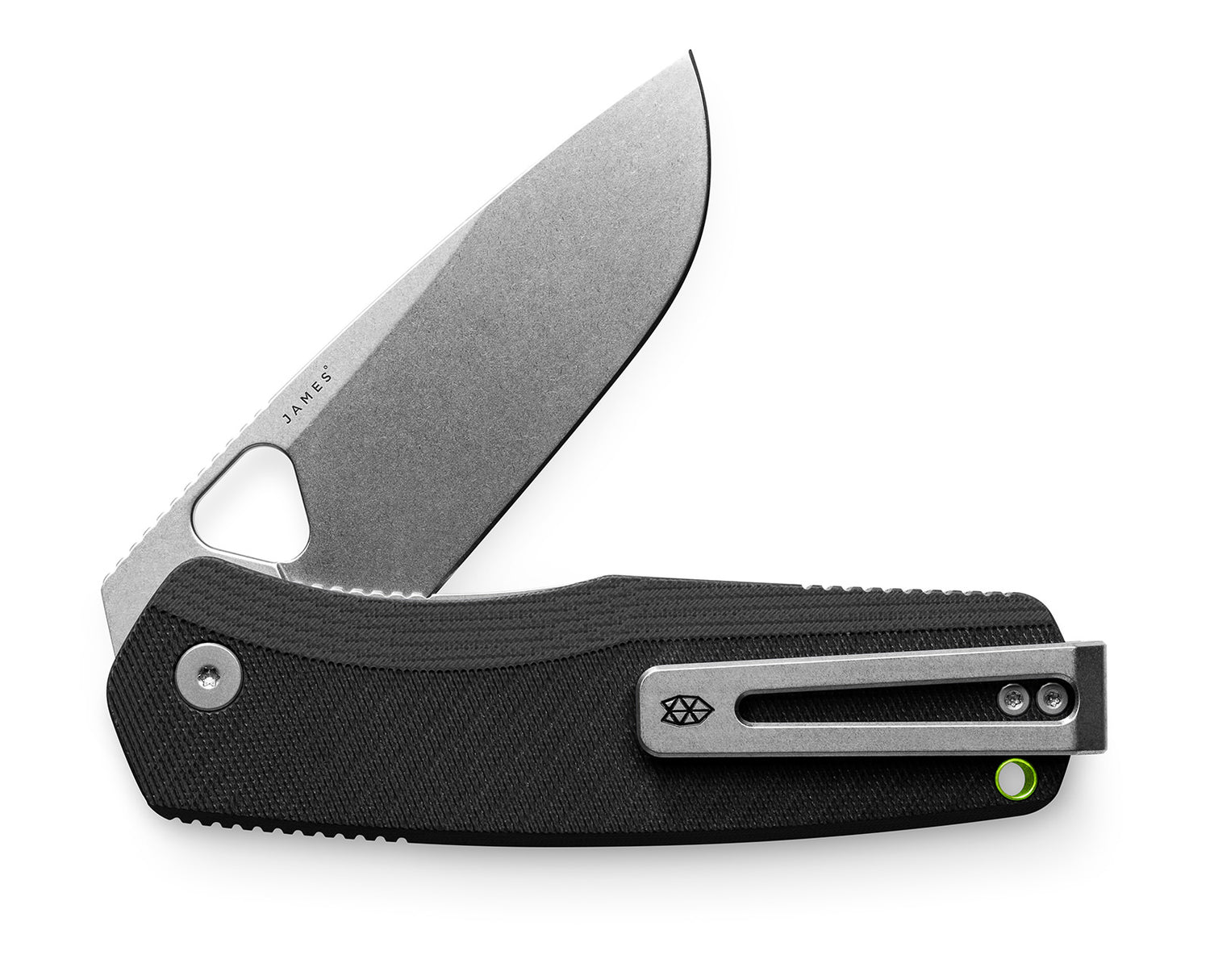 The Folsom Pro pocket knife in stonewash and black.