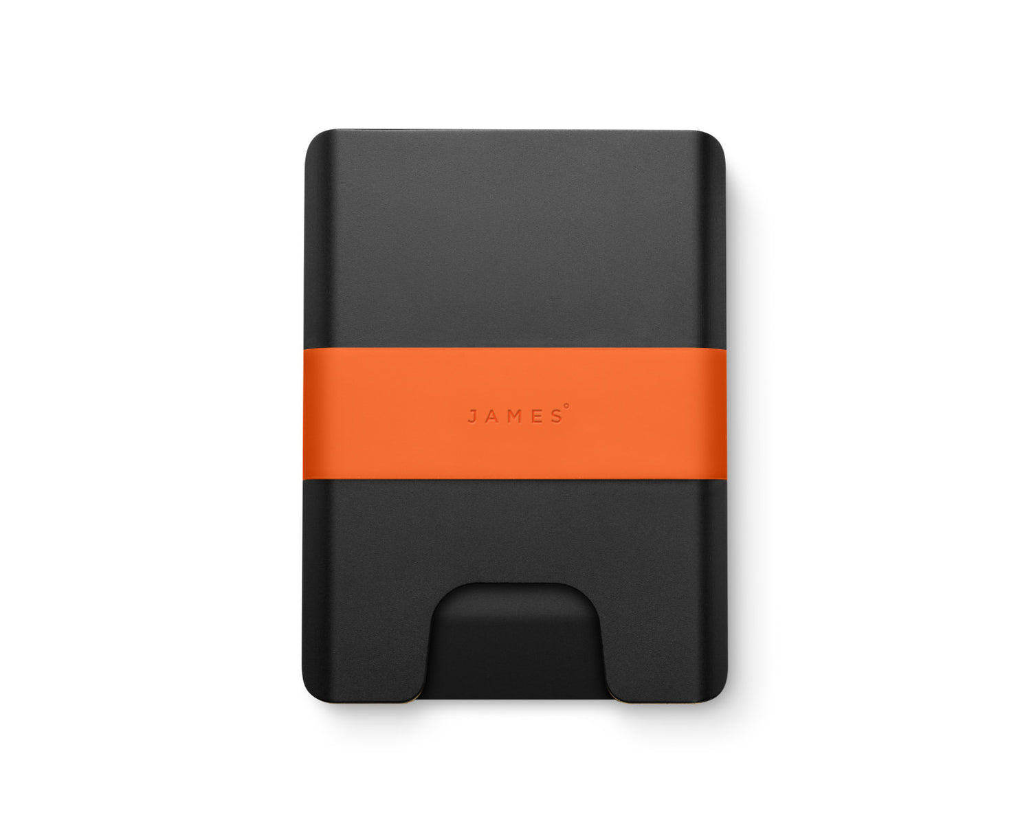 The Lowe minimalist card holder wallet in black and fire.