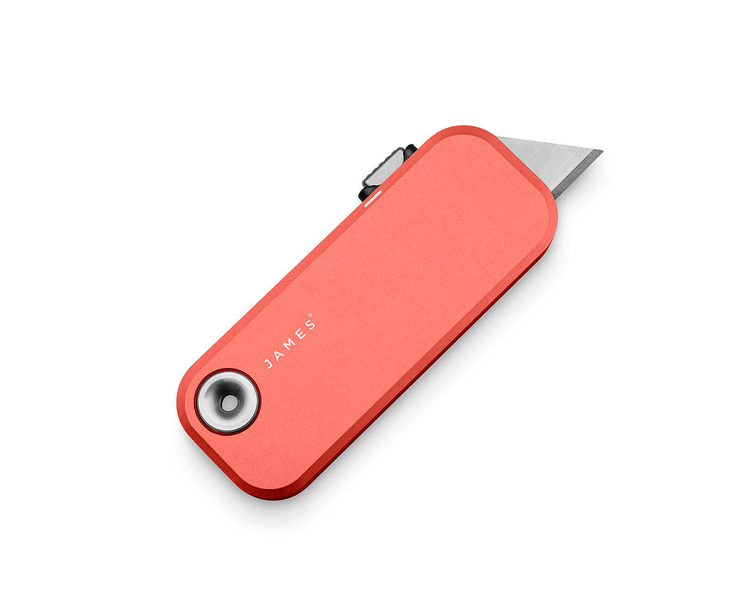 The Palmer utility box cutter knife with coral colored case.