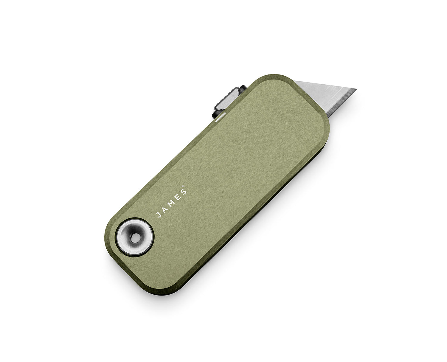 The Palmer utility box cutter knife with OD green colored case.