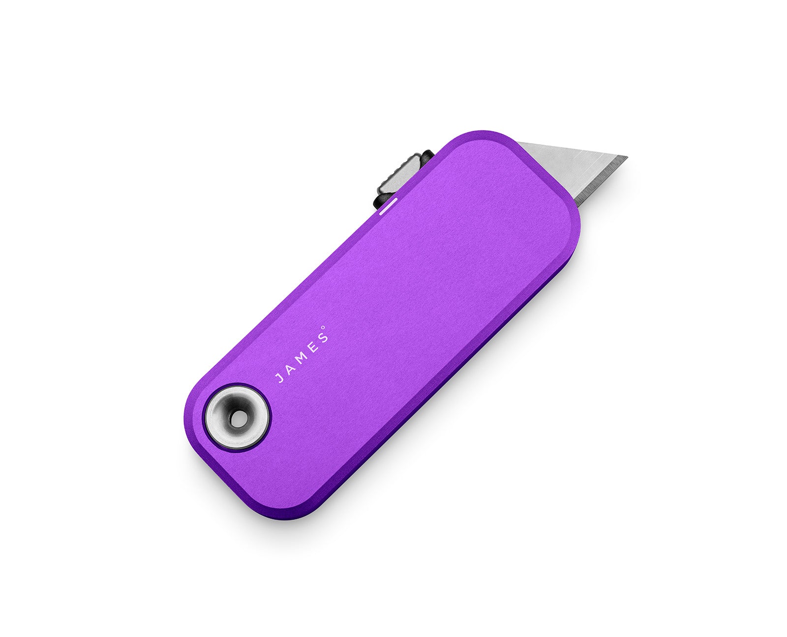 The Palmer utility box cutter knife with purple case.