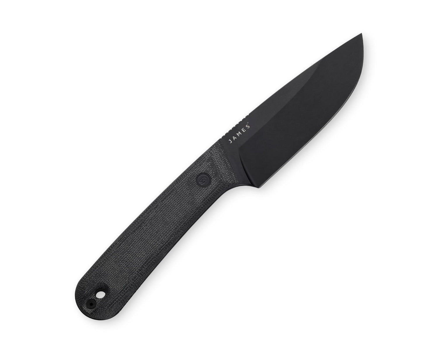 The Hell Gap knife with black handle and black blade.