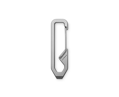 The Holcombe carabiner in titanium and stainless.