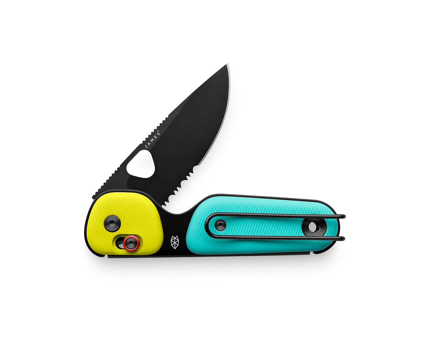 The Redstone knife in Turquoise + Neon color.