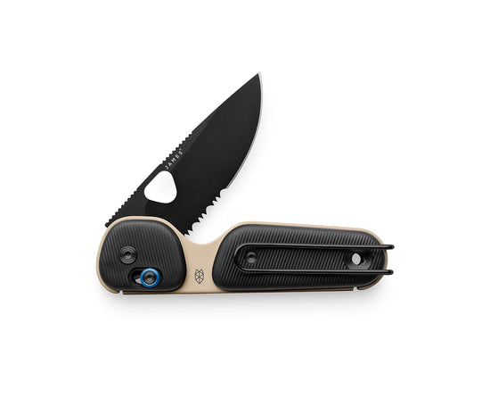 The Redstone pocket knife in the coyote tan color way.