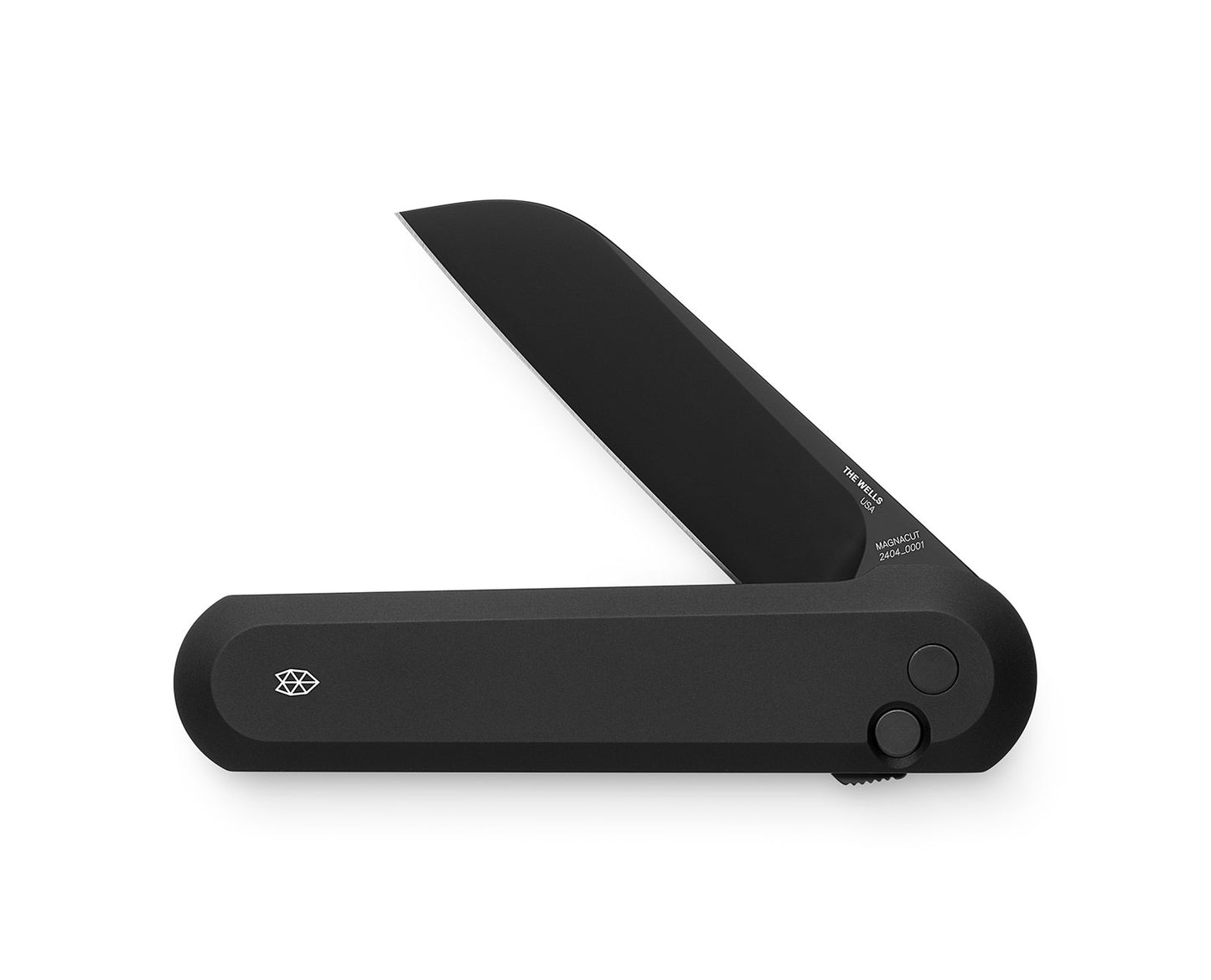 The Wells EDC pocket knife in black and black.