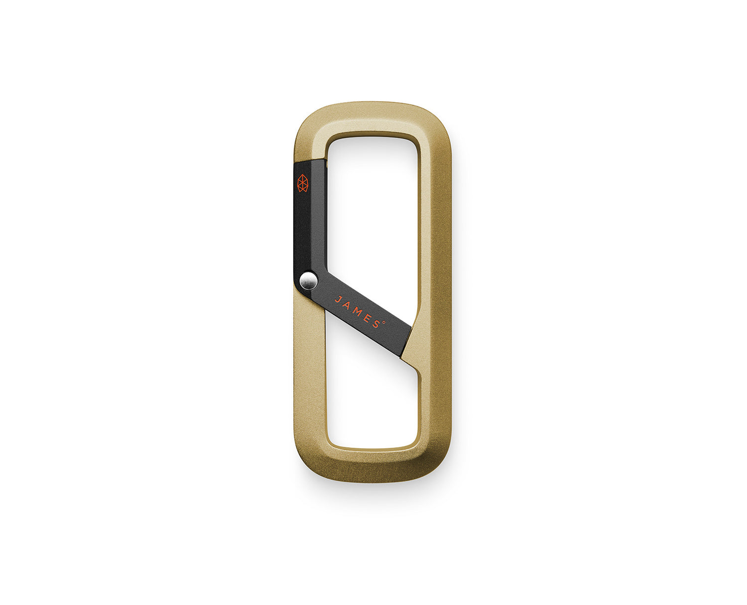 The Madison EDC keychain carabiner in gold and black.