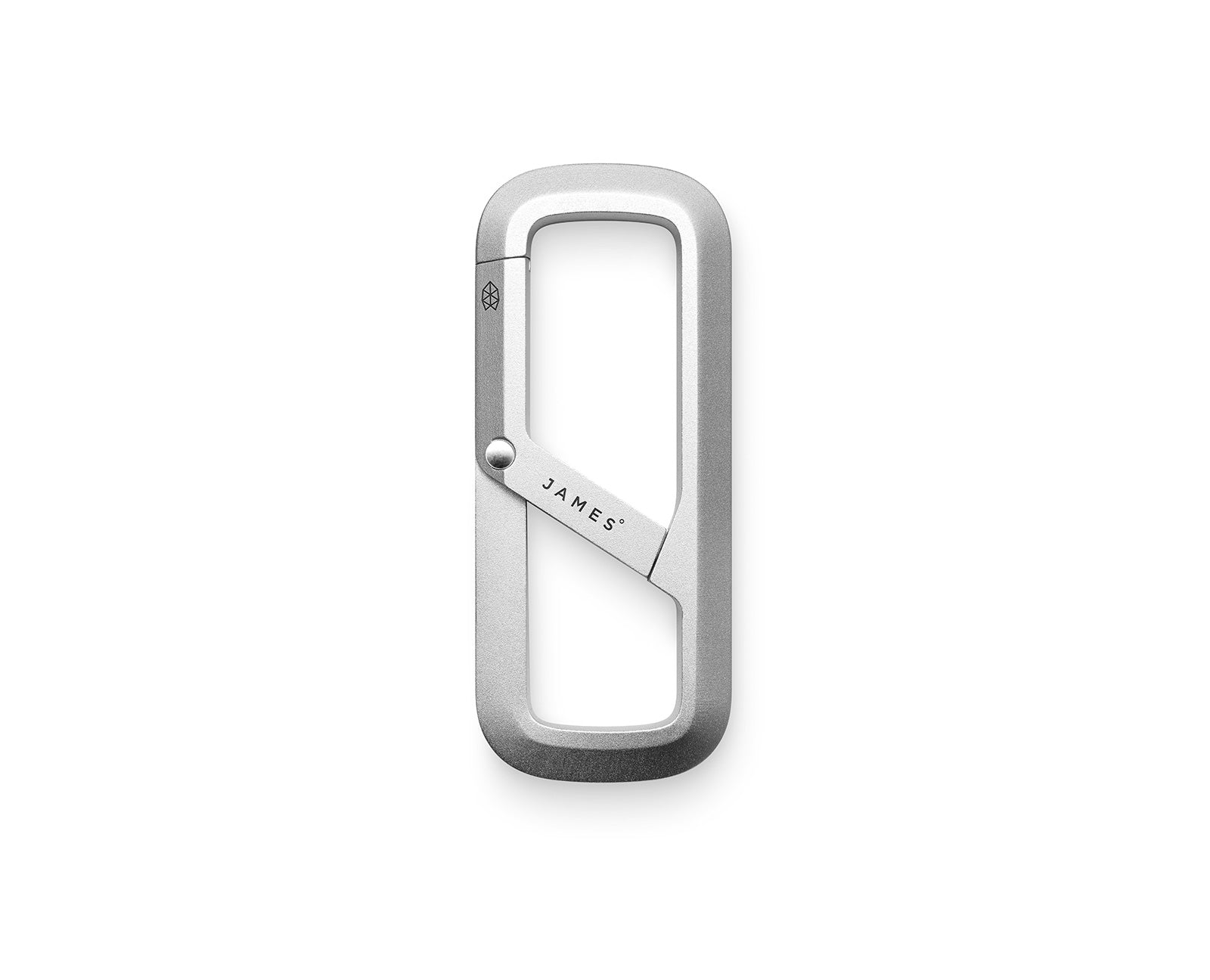 The Madison EDC keychain carabiner in stainless steel.