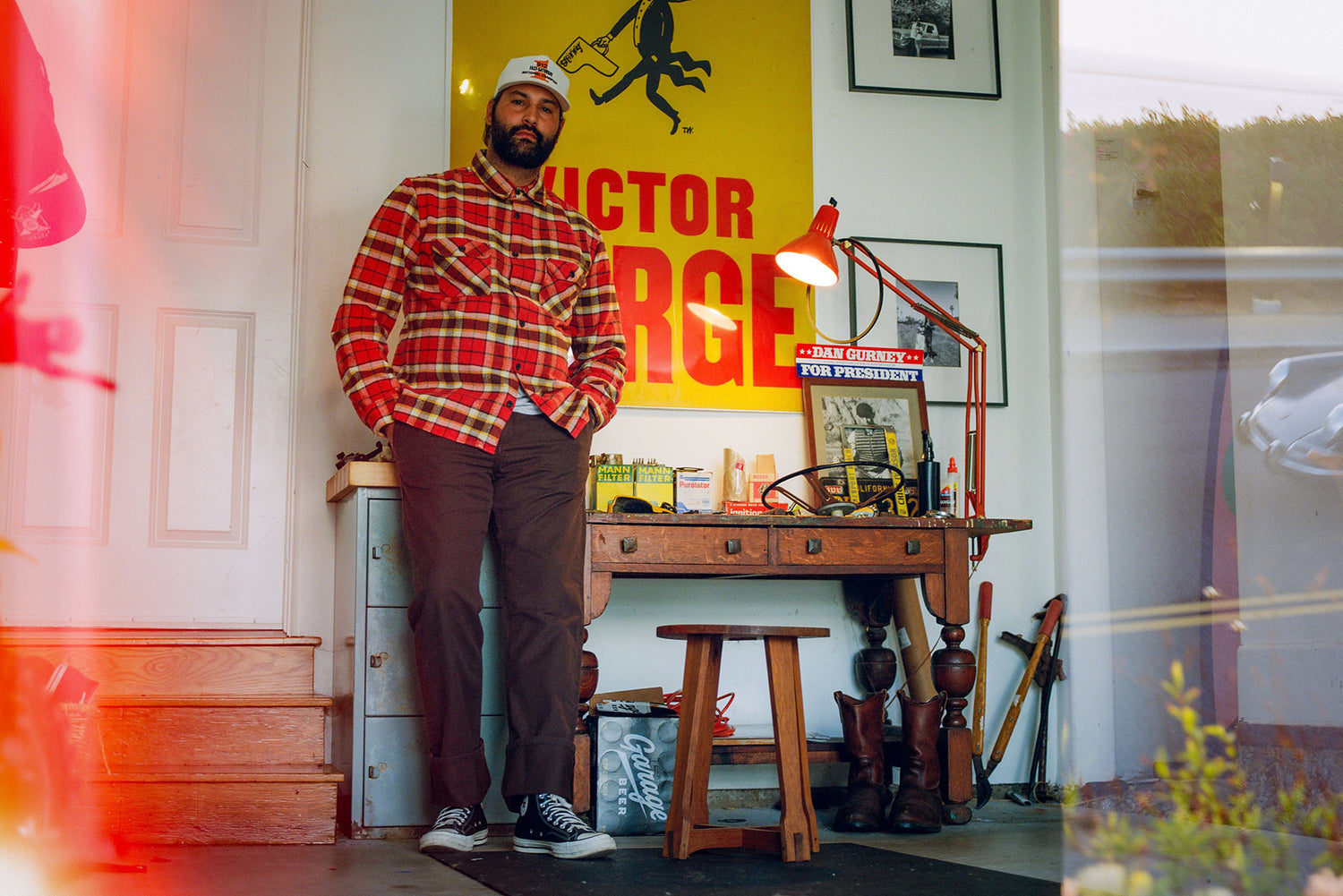 Aaron Ashton hanging out at home.