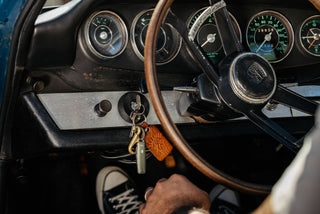 Aaron Ashton's Elko on the keyring in his Porsche 912.