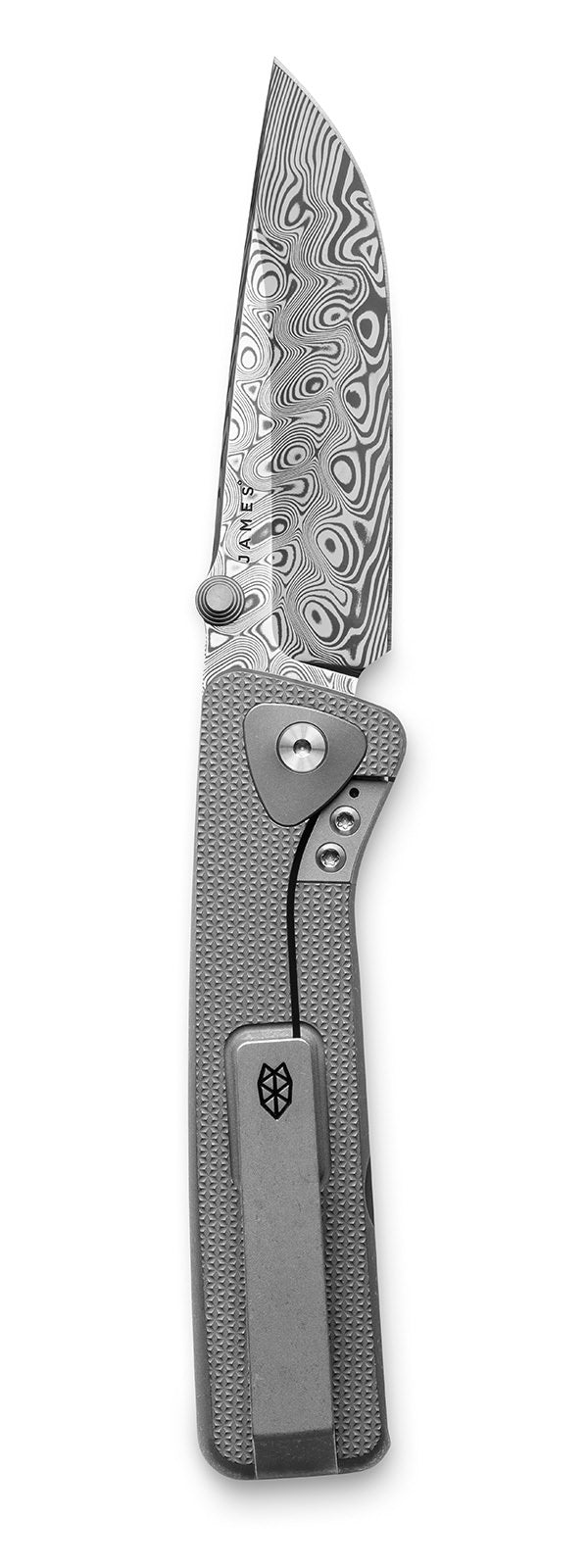 The Barnes stonewash and damasteel vertical on a white background.