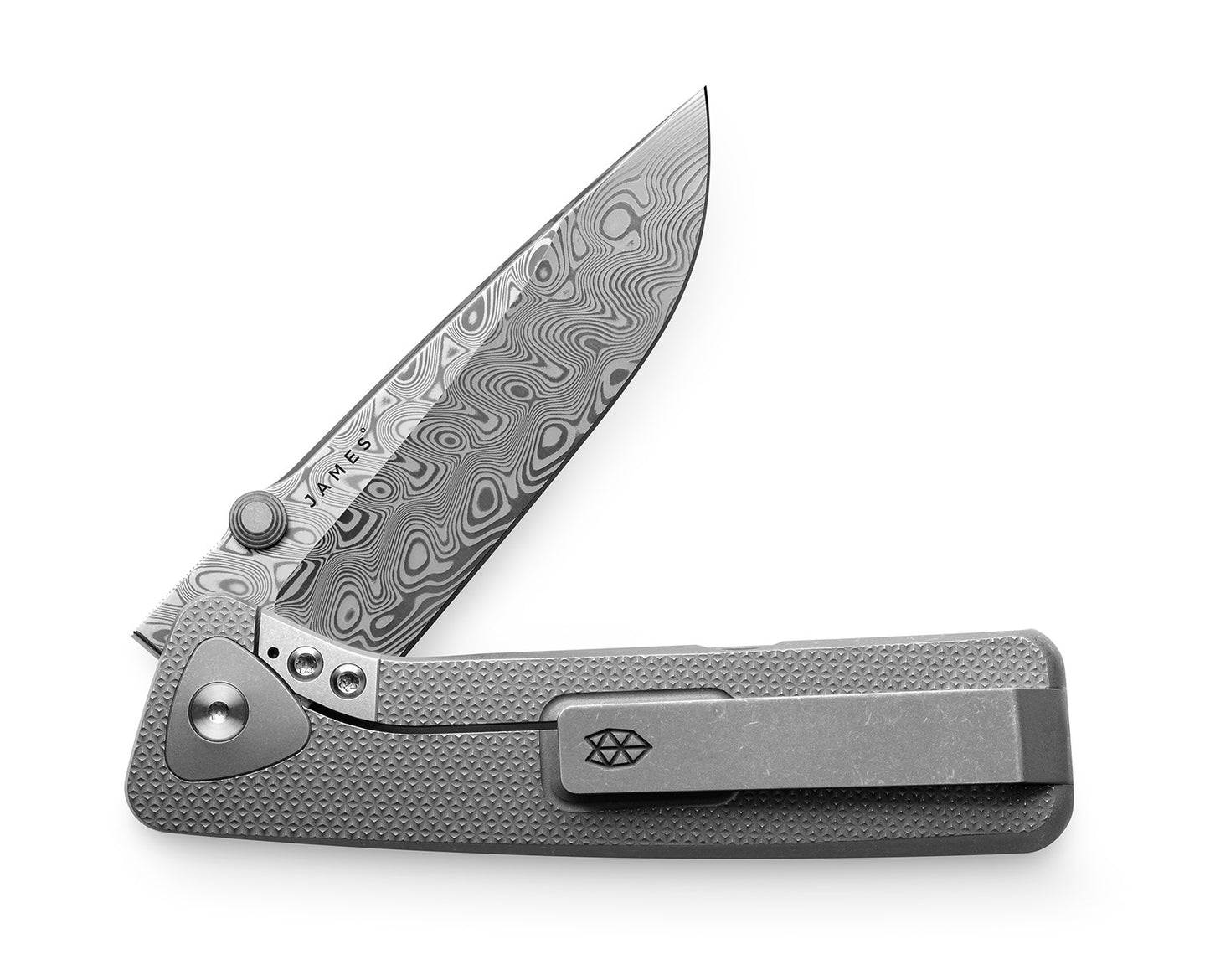 The Barnes stonewash and damasteel limited edition integral knife.