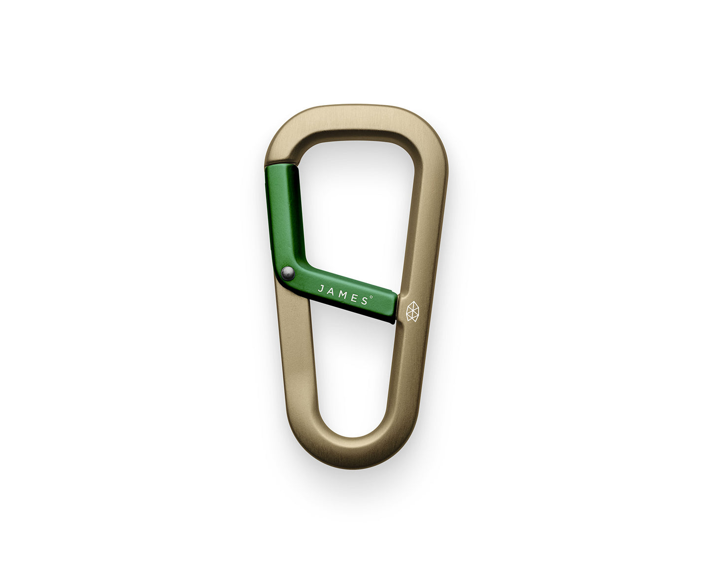 The Hardin keychain carabiner in tumbleweed and dark green.