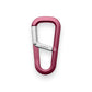 The Hardin keychain carabiner in red wine and silver.