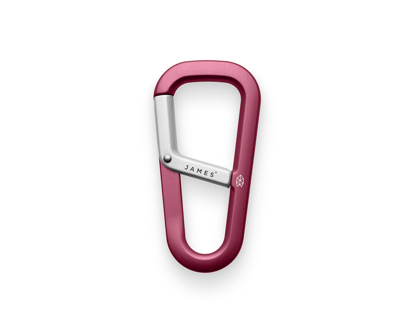The Hardin keychain carabiner in red wine and silver.
