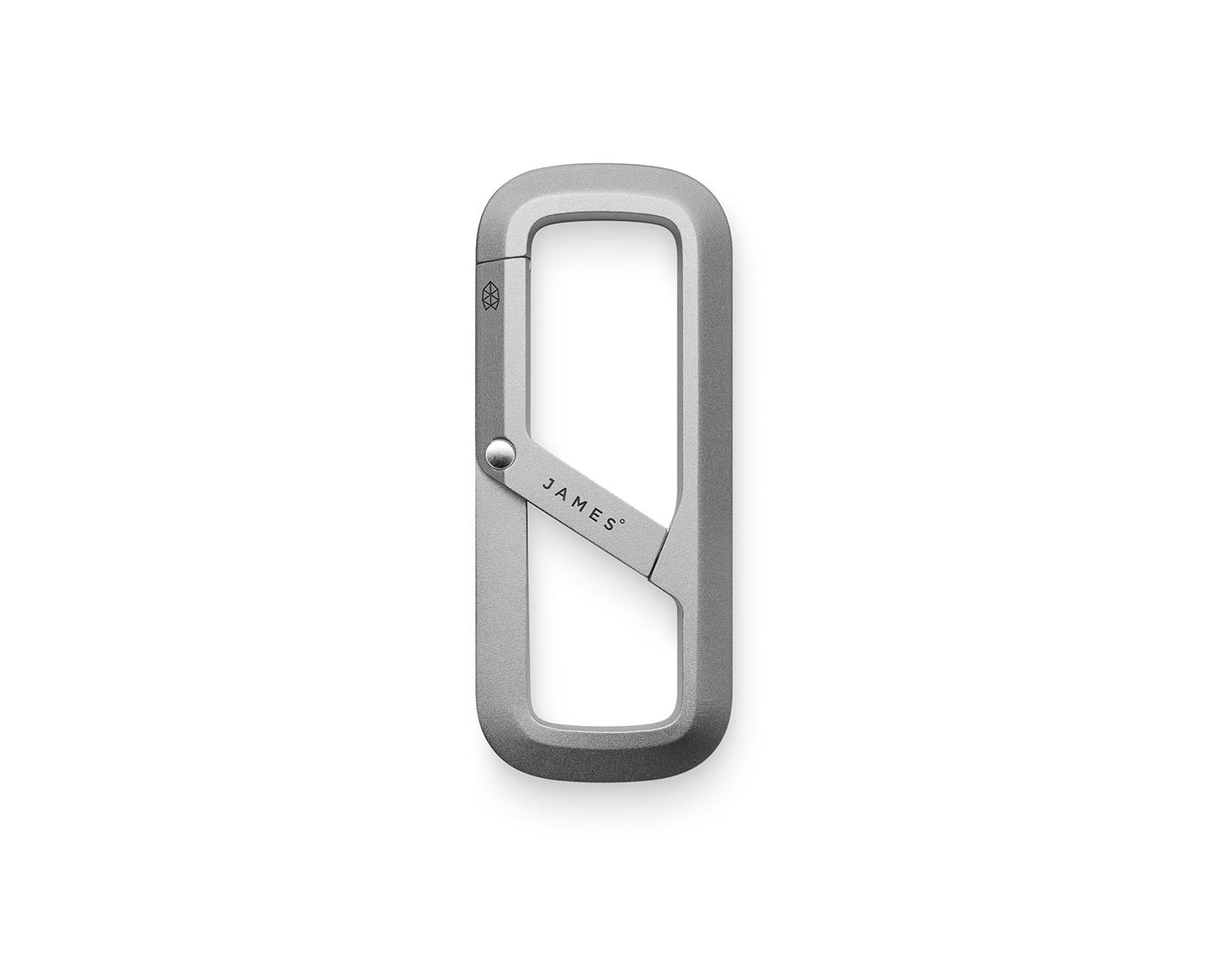 The Madison keychain carabiner in titanium.