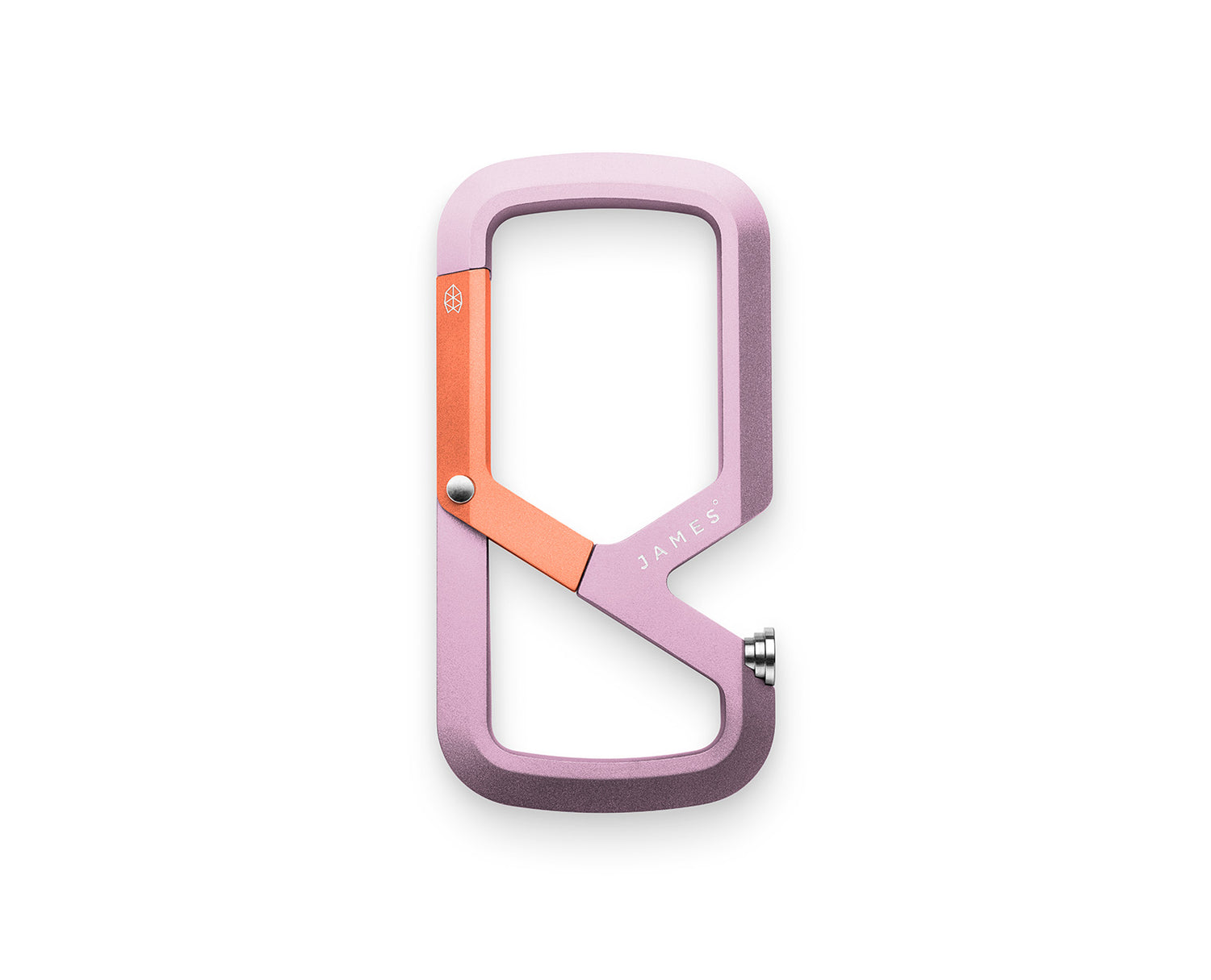 The Mehlville EDC keychain carabiner in Pink Haze + Sherbet.