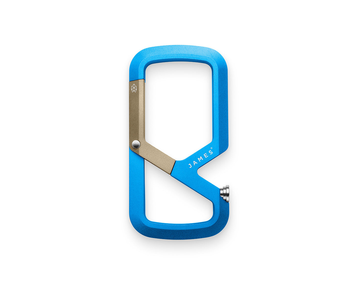 The Mehlville EDC keychain carabiner in Racer Blue + Olive Stone.