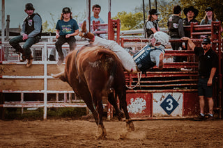 Josh Rosen getting bucked off of a bull.