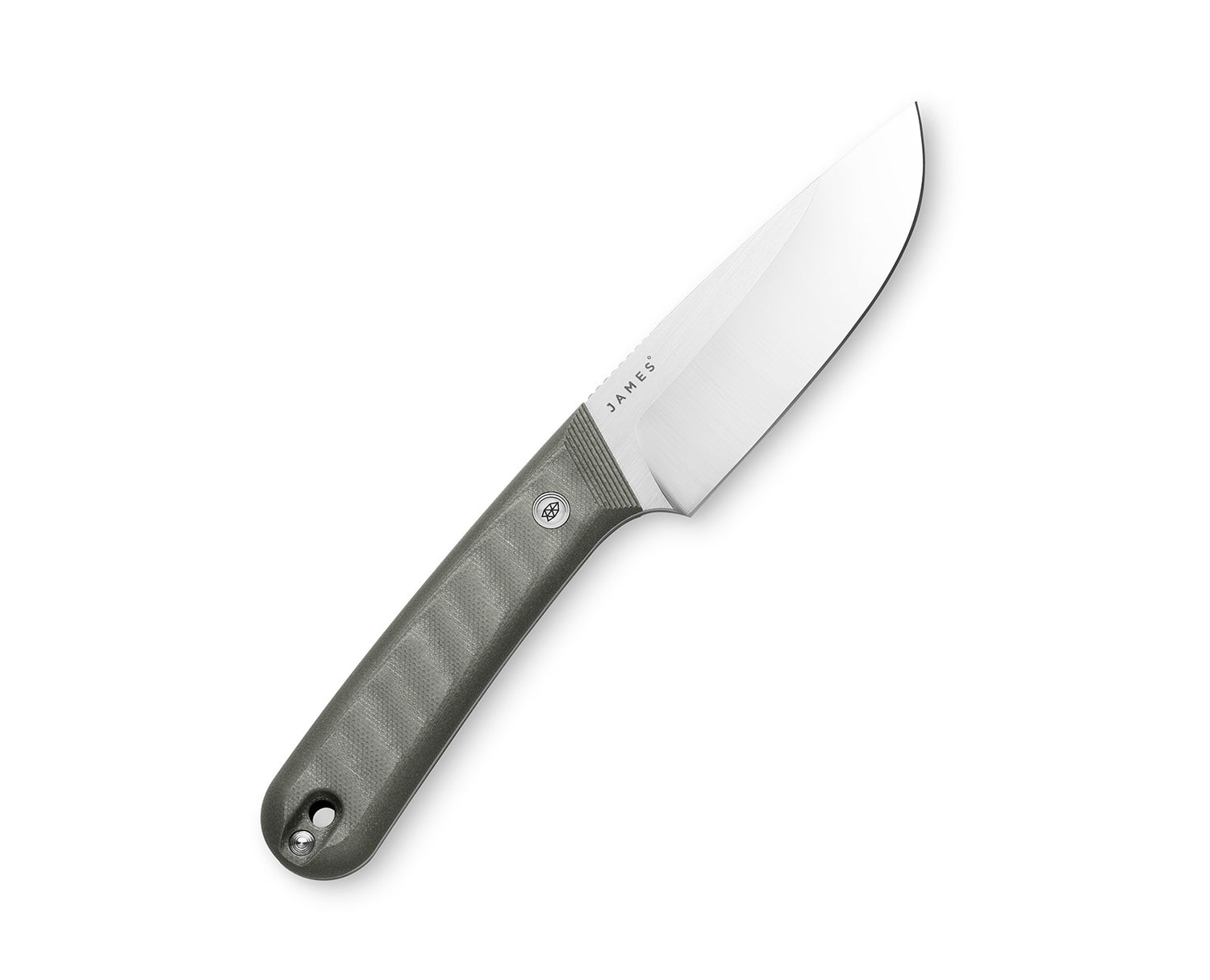 The Hells Canyon knife with primer gray handle and stainless steel blade.