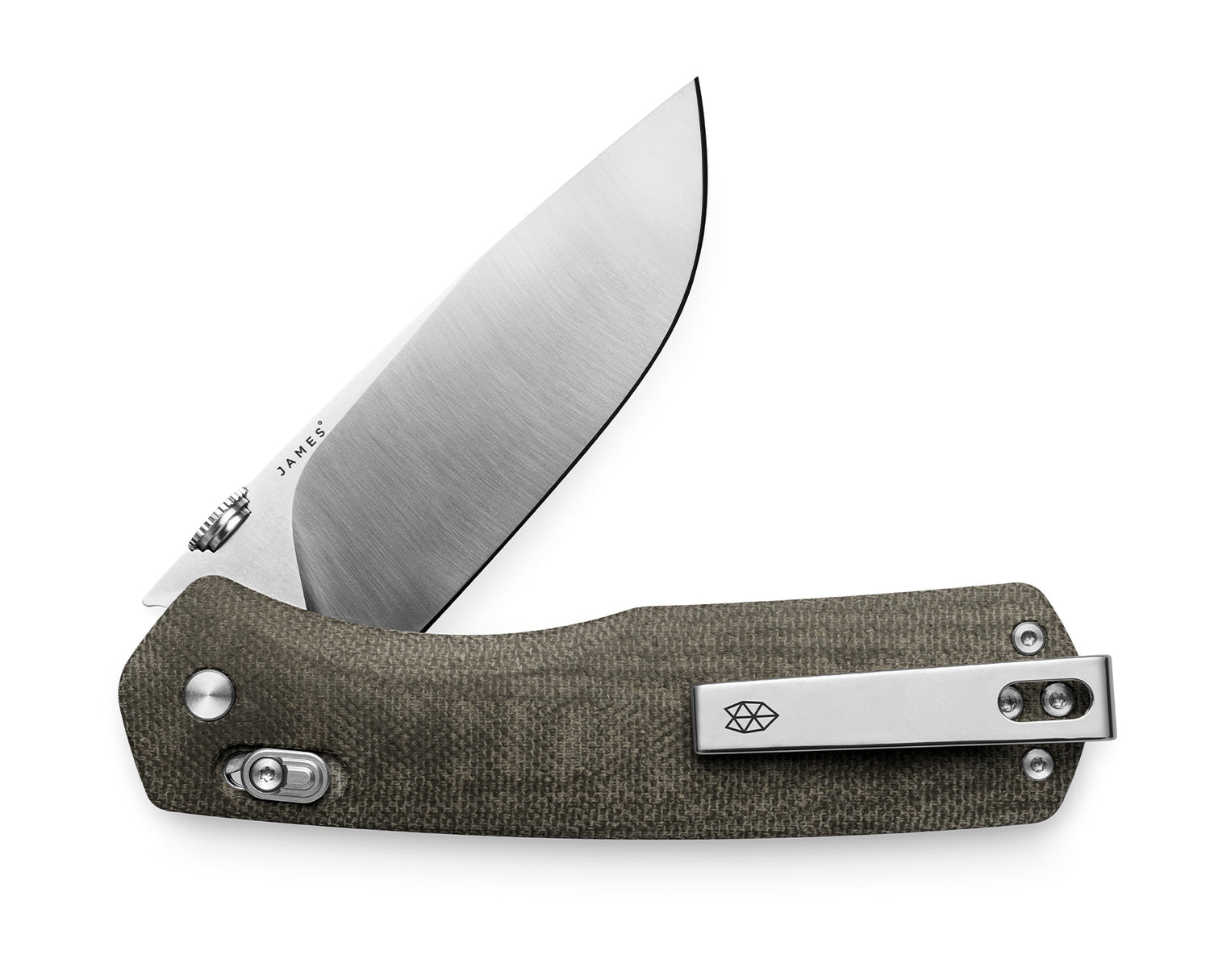 The Carter XL knife with OD green handle and stainless steel blade.