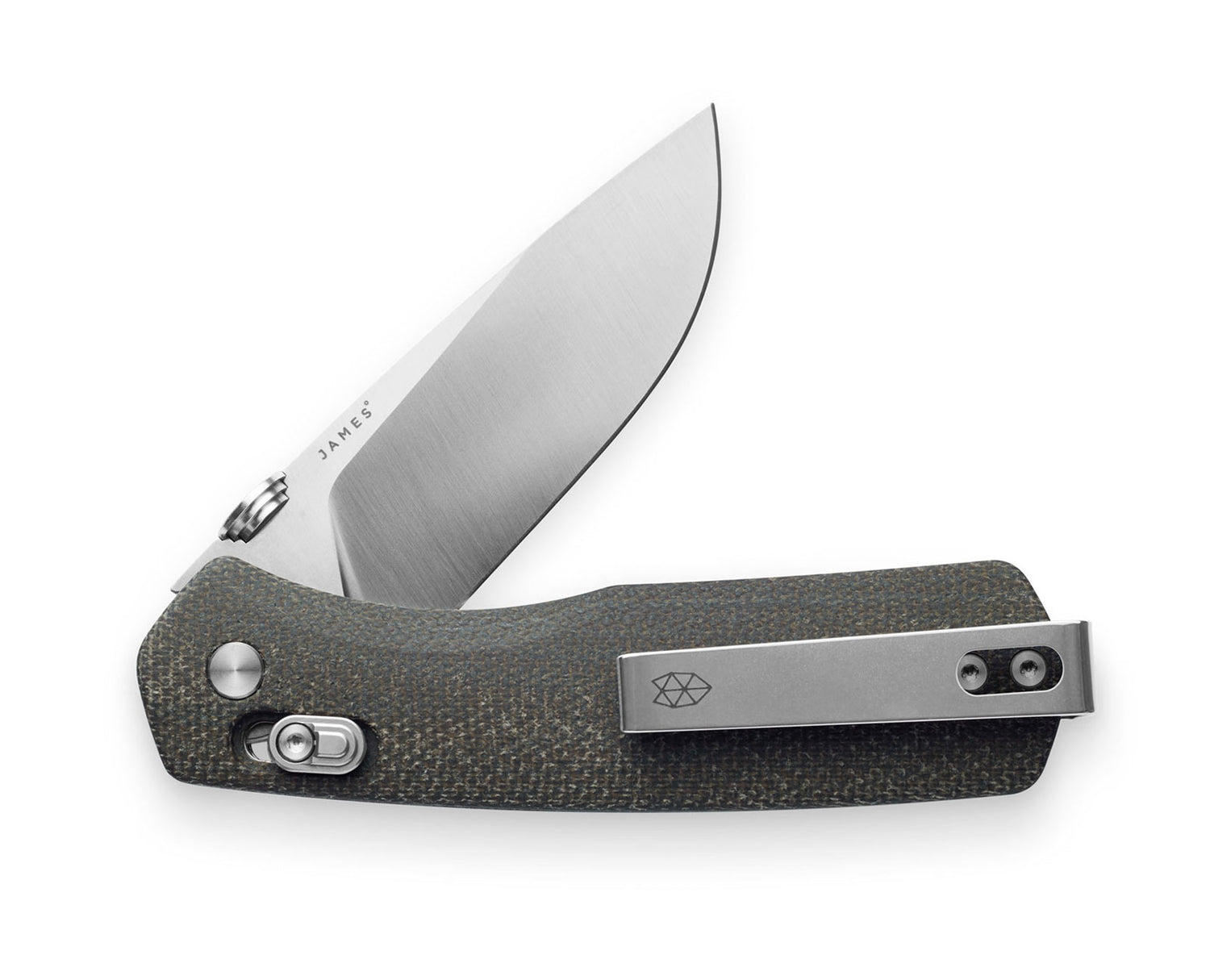 The Carter knife with OD green micarta handle and stainless steel blade.