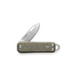 The Elko knife with OD green handle and stainless steel blade.