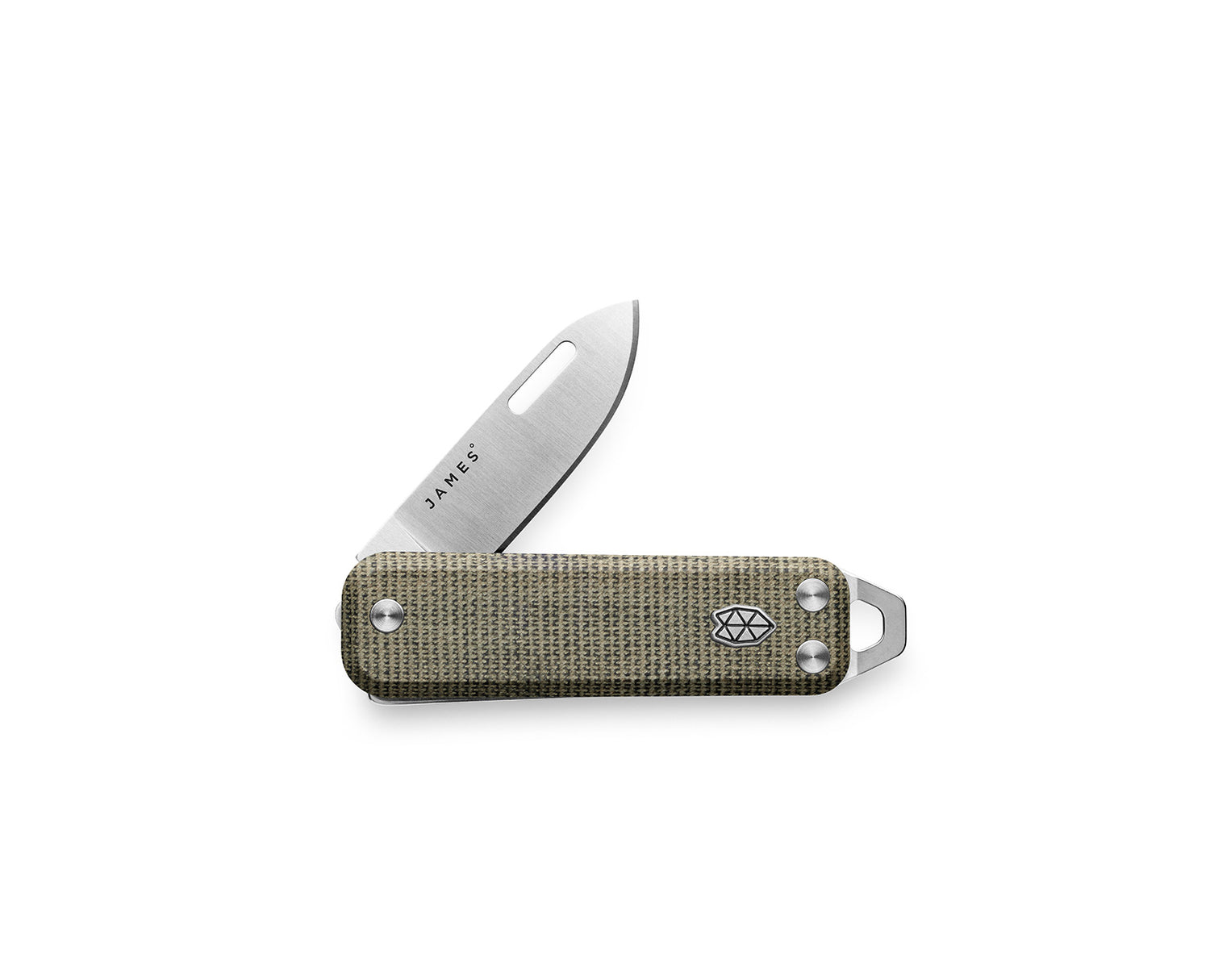 The Elko knife with OD green handle and stainless steel blade.
