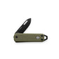 The Elko knife with OD green handle and black blade.