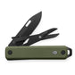 The Ellis multi-tool with OD green handle and black tools.