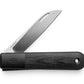 The Wayland knife with black handle and stainless steel blade.