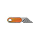 The Abbey knife with tie dye orange handle and stainless steel blade.