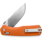 The Carter XL knife with orange handle and stainless steel blade.