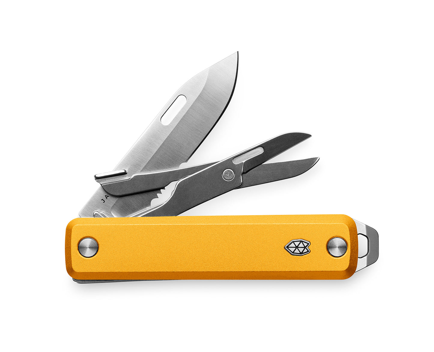 The Ellis multi-tool knife with canary handle.