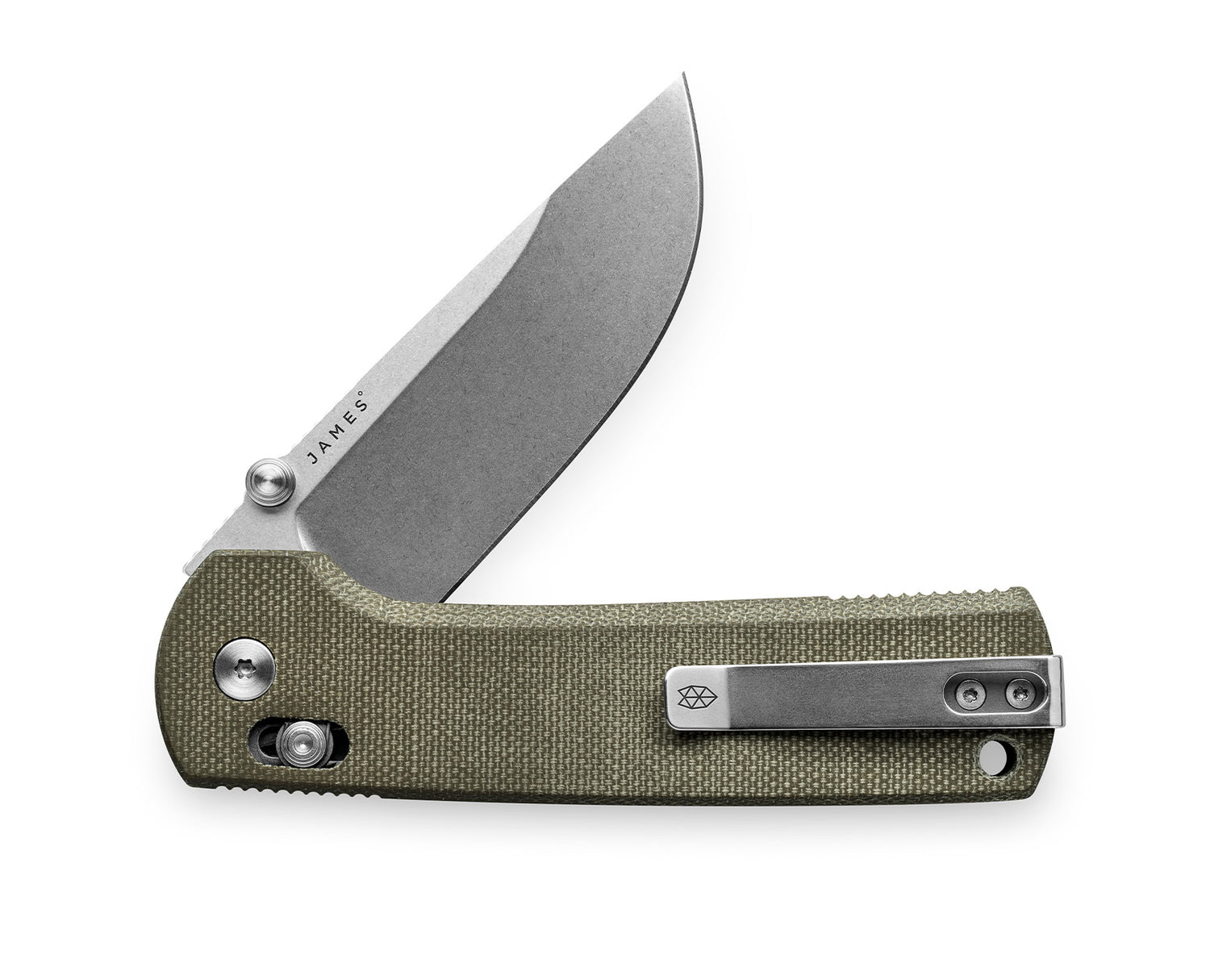 The Kline knife with OD Green micarta handle and stainless steel blade.