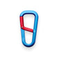 The Hardin forged carabiner in cerulean and red color.